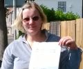 Iwona with Driving test pass certificate